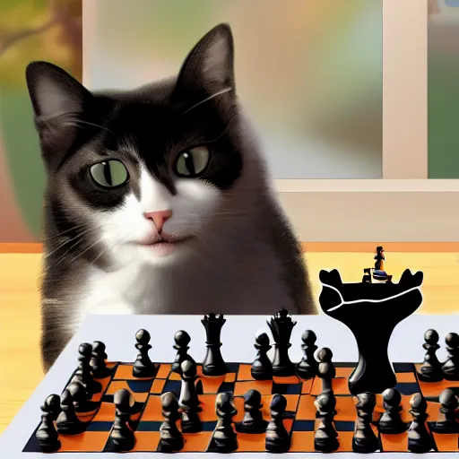 Prompt: how to teach a cat to play chess, wikihow