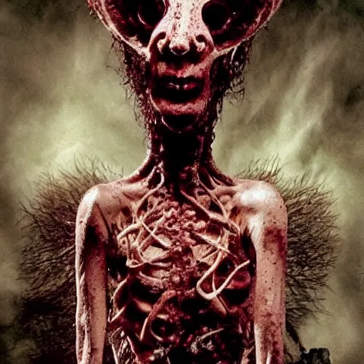 Image similar to b - grade horror film budget production a very strange creature made of cronenberg