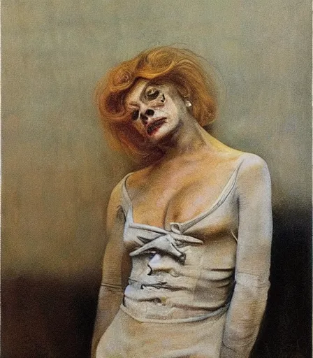 Image similar to a high quality, high detail, portrait of a drag queen by andrew wyeth, moody, nostalgic