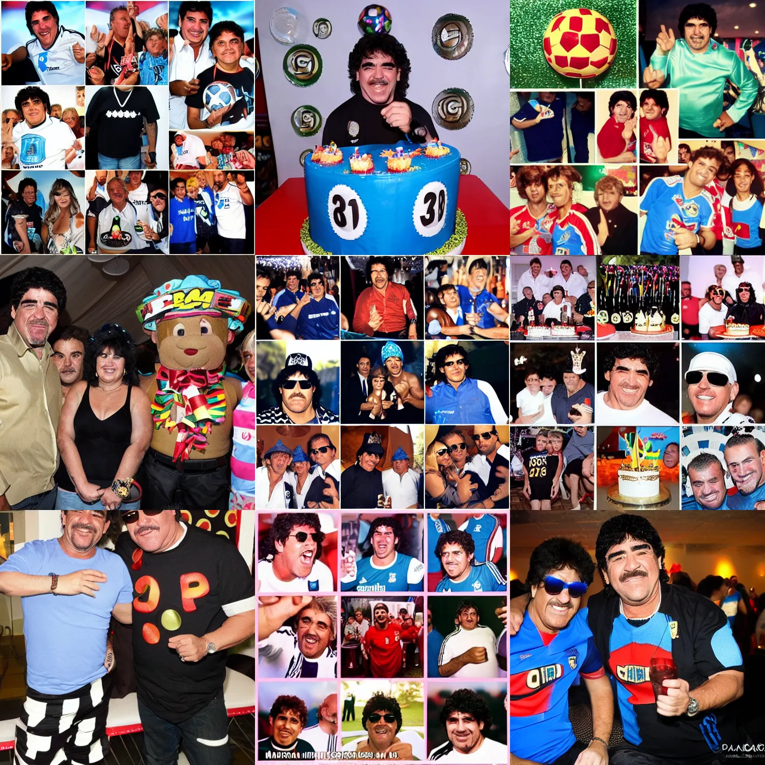 Prompt: Maradona birthday party photos