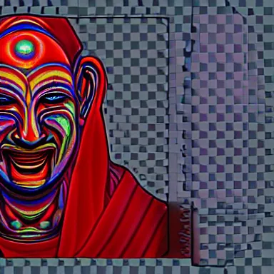 Image similar to zportre of an adhd psychonautistic trader in shape of zen devil, digital painting, highly detailed