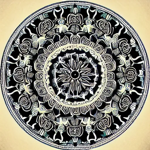 Image similar to Beautiful mandala, intricate, ornate, gorgeous, sacred geometry, inspiring, phi, by Charles Gilchrist