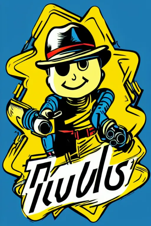 Image similar to fallout 7 6 retro futurist illustration art by butcher billy, sticker, colorful, illustration, highly detailed, simple, smooth and clean vector curves, no jagged lines, vector art, smooth andy warhol style