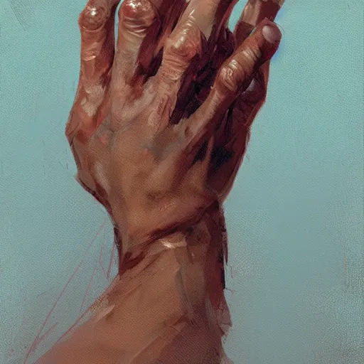 Image similar to a human hand (5 fingers) sketch, painting by Craig Mullins, 4k, octane, digital painting, artstation, concept art, sharp focus, illustration, art by artgerm and greg rutkowski and alphonse mucha,