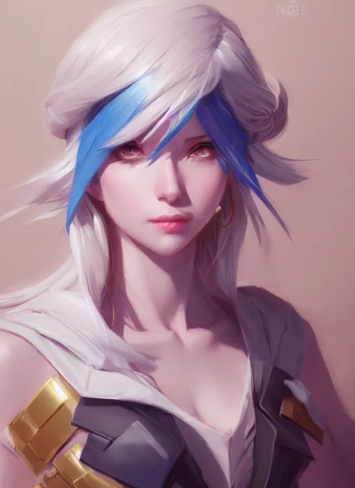 Prompt: lol ashe, wide angle view, white, black, blue, pink, gold, highly detailed, artgerm, cushart krenz, zeronis, sakimichan, trending on artstation, soft light, sharp edges, illustration, character design, concept art