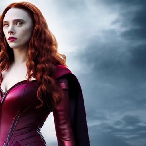 Prompt: scarlett johanneson as the scarlet witch mcu