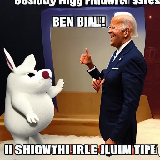 Image similar to Joe Biden as big chungus