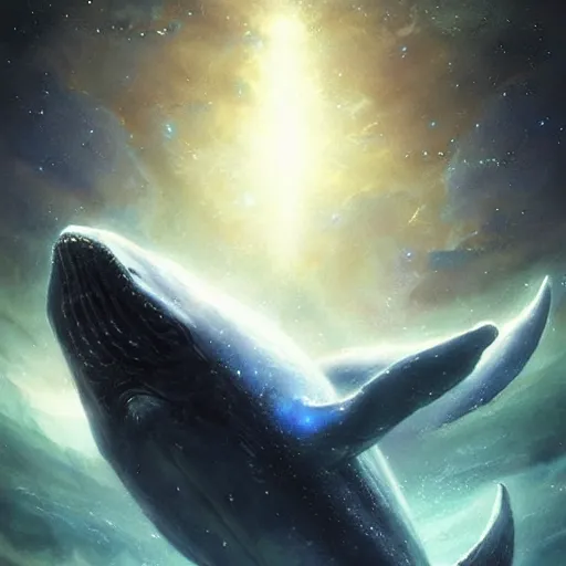 Image similar to space magical whale having multiple eyes, eyes!, eyes!, eyes!, eyes!, eyes!, eyes, galaxy whale, epic fantasy style art, galaxy theme, by Greg Rutkowski, hearthstone style art, 99% artistic