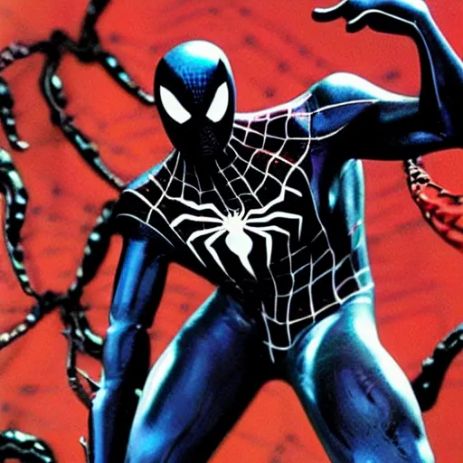 Image similar to symbiote spiderman, raimi suit!!!, todd mcfarlane