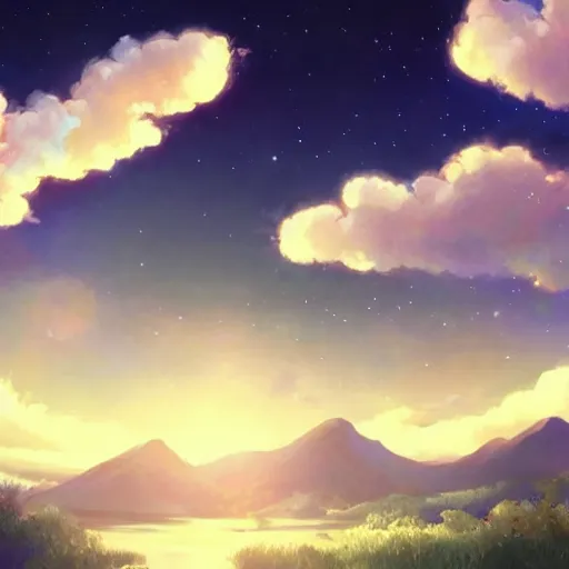 Image similar to a heavenly dream view from the interior of my cozy dream world filled with color from a Makoto Shinkai oil on canvas inspired pixiv dreamy scenery art majestic fantasy scenery fantasy pixiv scenery art inspired by magical fantasy exterior