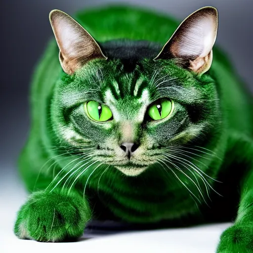 Image similar to a green alien cat from another world