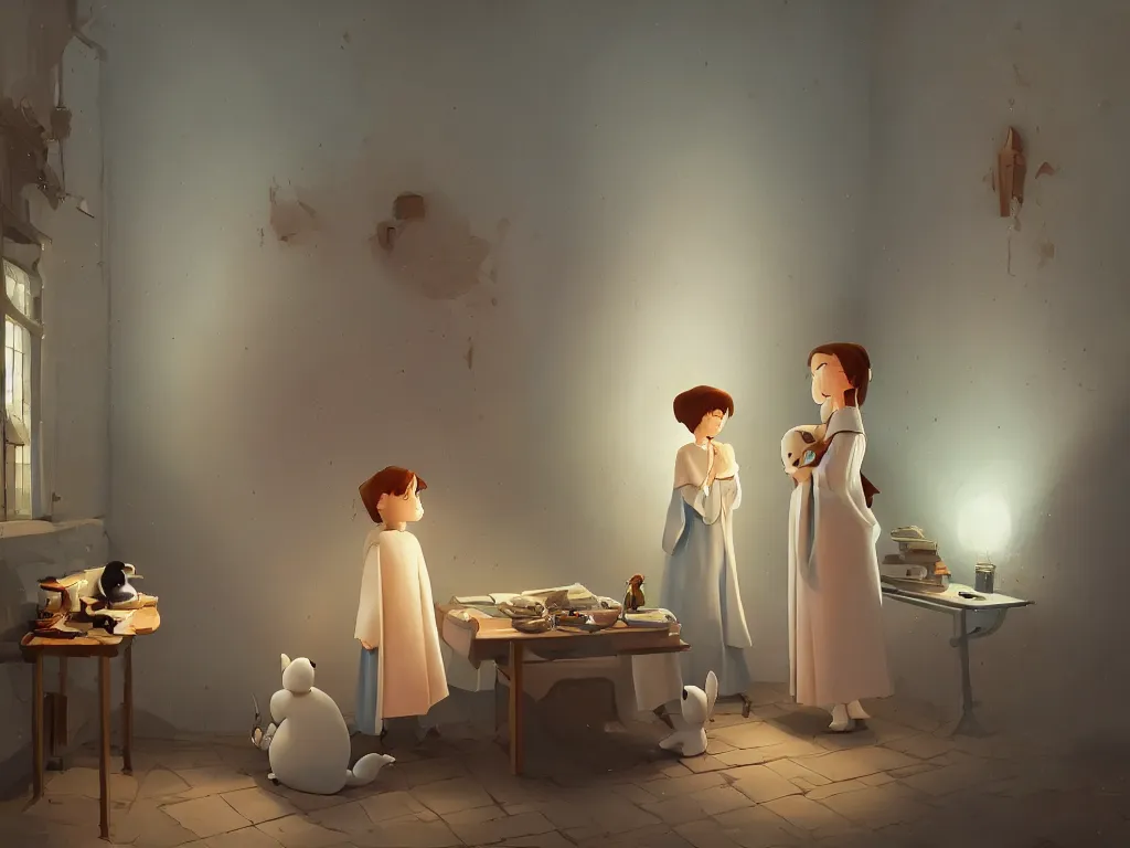 Image similar to the annunciation by goro fujita, trending on artstation, 8k, highly detailed