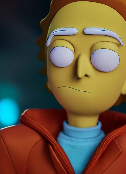 Image similar to morty smith from rick and morty closeup photograph dslr photorealistic, studio lighting, ektachrome, detailed, intricate, face detail