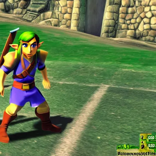 Prompt: xavi hernandez in zelda ocarina of time remastered