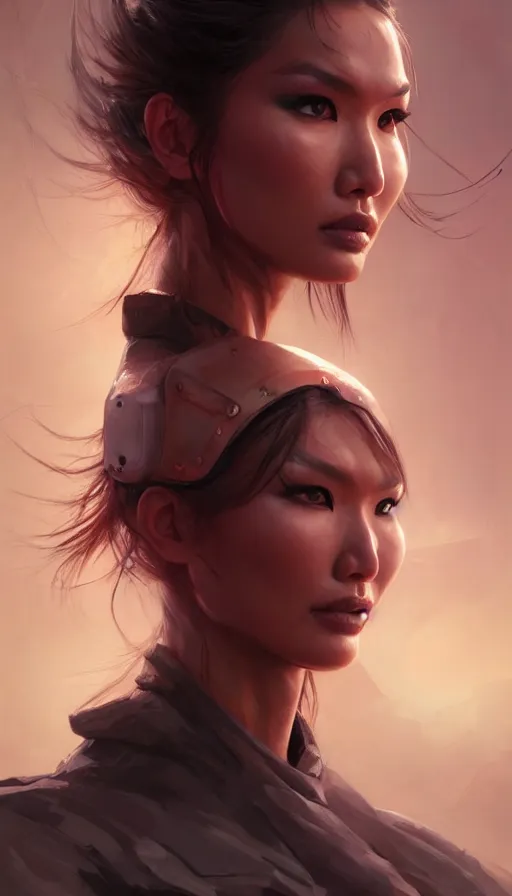 Prompt: road warrior, dance meditation, gemma chan girl portrait, made by stanley artgerm lau, wlop, rossdraws, james jean, andrei riabovitchev, marc simonetti, yoshitaka amano, beksinski artstation, cgsociety