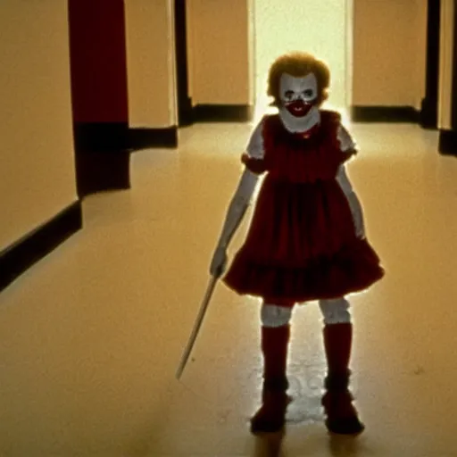 Image similar to movie still of Pennywise in The Shining