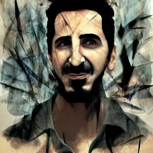 Image similar to Serj Tankian from System of a down by Dave McKean