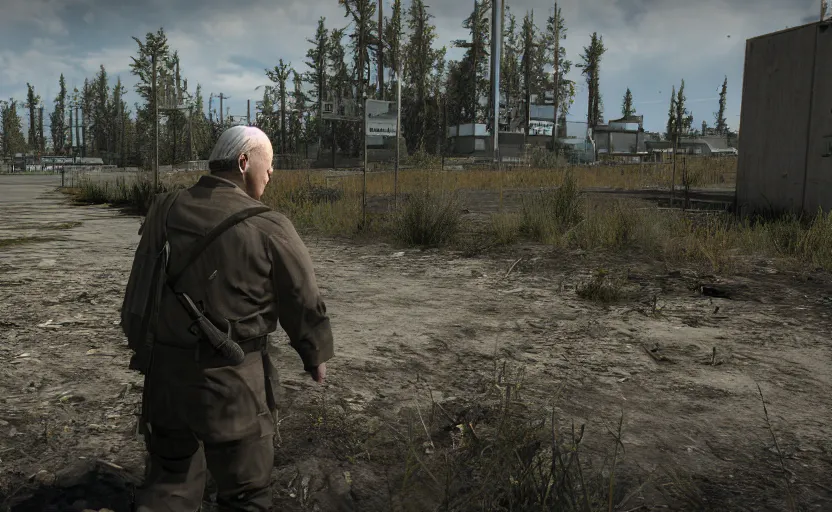 Prompt: john paul II in escape from tarkov, screenshot