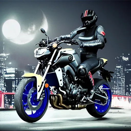 Image similar to yamaha mt07 motorcycle, blade runner style, 3d