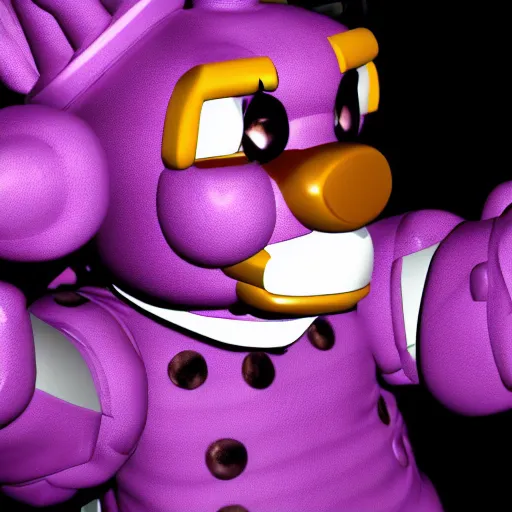 Prompt: Freddy Fazbear punching a purple security guard, HD, 4k image, realistic