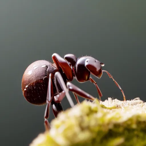 Image similar to ultra detailed photo, close up of ant, with small cowboy sitting on its back