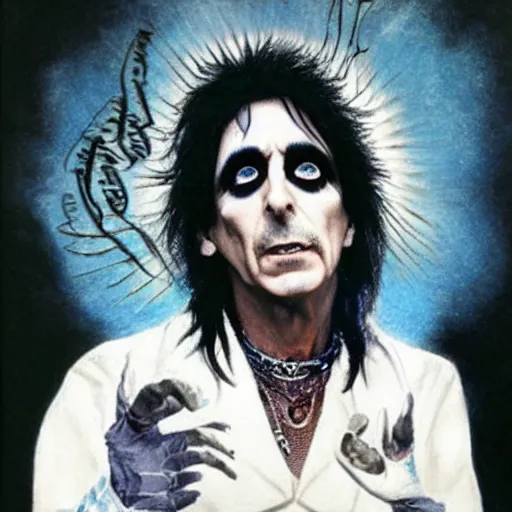 Image similar to alice cooper as a divine deity