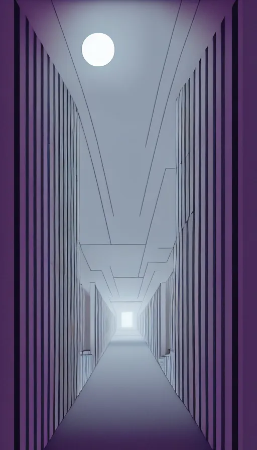 Image similar to a beautiful ultradetailed rendering of hotel corridor building by peter eisenman, bladerunner 2 0 4 9 thermal vision sunlight thermal imaging meadow vaporwave dramatic lighting tundra hyperrealism neon noir at night myst tron morning sun gem at dusk rain with sun, archdaily, wallpaper, highly detailed, trending on artstation.