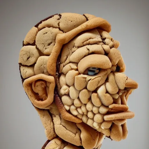 Prompt: man made from cookie, baking artwork, extremely detailed, 8k, trending on Artstation
