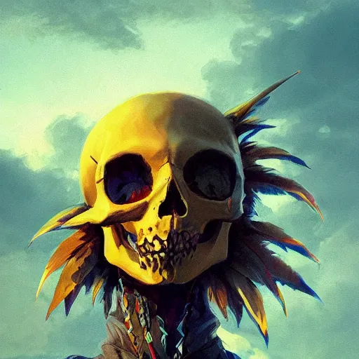 Prompt: skull kid, by makoto shinkai, greg rutkowski, artstation, high detailed, cgsociety,