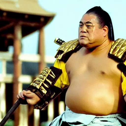 Image similar to rikishi from wwe as samurai, film still