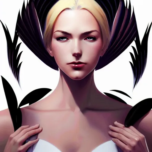 Prompt: portrait of a powerful pretty woman with wings, digital art,, concept art, smooth, sharp focus, illustration, symmetry face, fine details. art by alex ross, brittney lee, anime - h 6 4 0