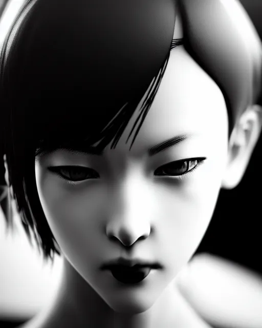 Image similar to black and white dreamy young beautiful female artificial intelligence, cinematic, rim light, bokeh, photo - realistic, elegant, high detail, 8 k, masterpiece, yoji shinkawa, photo taken in 1 9 3 0