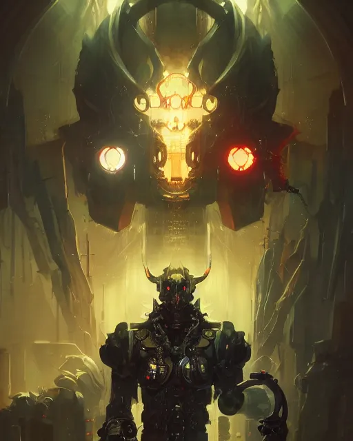 Prompt: portrait of a demonic cybernetic duke of hell, cyberpunk concept art by pete mohrbacher and artgerm and wlop and greg rutkowski and josan gonzales, digital art, highly detailed, intricate, sci-fi, sharp focus, Trending on Artstation HQ, deviantart, unreal engine 5, 4K UHD image