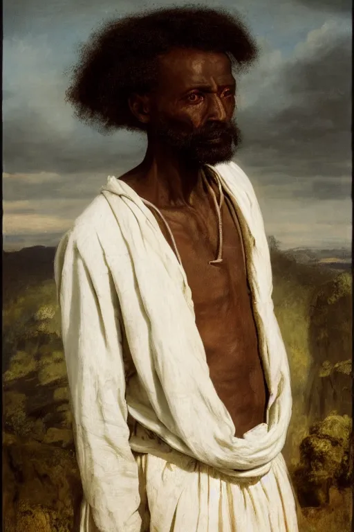 Image similar to solomon king as an etiopian, 8 k, hdr, great light, gustave courbet, annie leibowitz