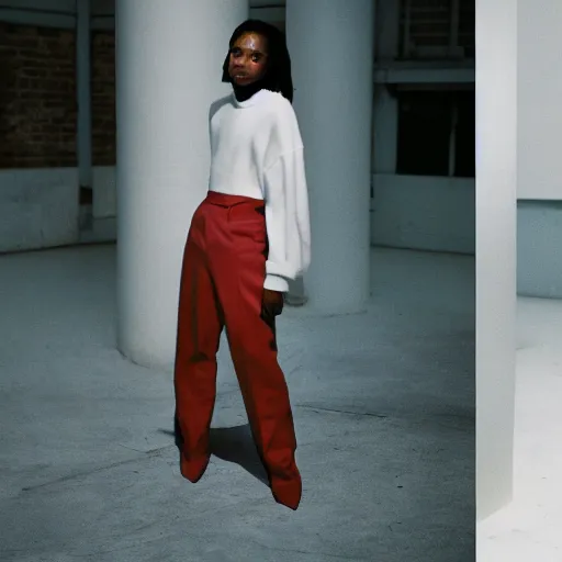 Image similar to realistic photoshooting for a new ssense!!! lookbook, color film photography, photo of a woman, photo in style of tyler mitchell, 3 5 mm, featured on vogue