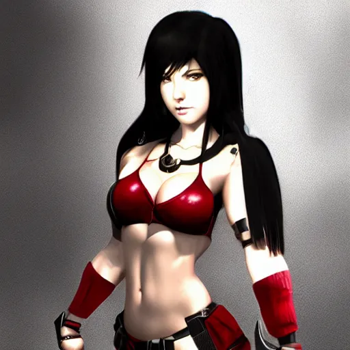 Image similar to tifa as a goddness,artstation