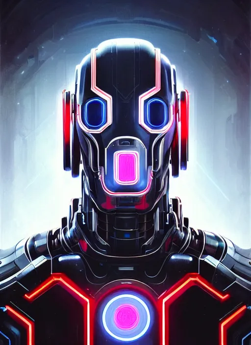 Image similar to Symmetry!! portrait of ultron, sci-fi armour, tech wear, cables, glowing lights!! sci-fi, intricate, elegant, highly detailed, digital painting, artstation, concept art, smooth, sharp focus, illustration, art by artgerm and greg rutkowski and alphonse mucha