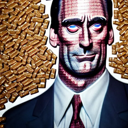 Image similar to uhd statue of john hamm made entirely of spam. spam john hamm. correct face. photo by annie leibowitz.