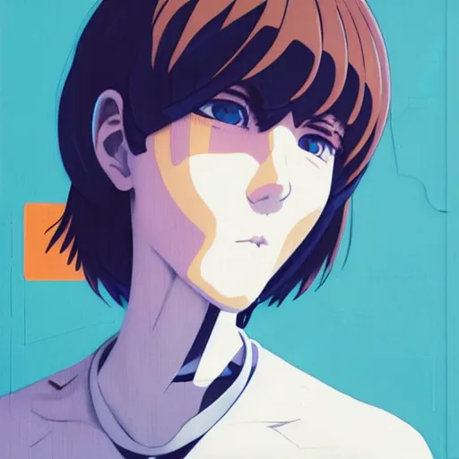 Image similar to Ayanami Rei from Evangelion anime profile picture by Sachin Teng, asymmetrical, Organic Painting , Matte Painting, geometric shapes, hard edges, graffiti, street art:2 by Sachin Teng:4