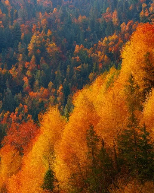 Prompt: autumn mountain style
