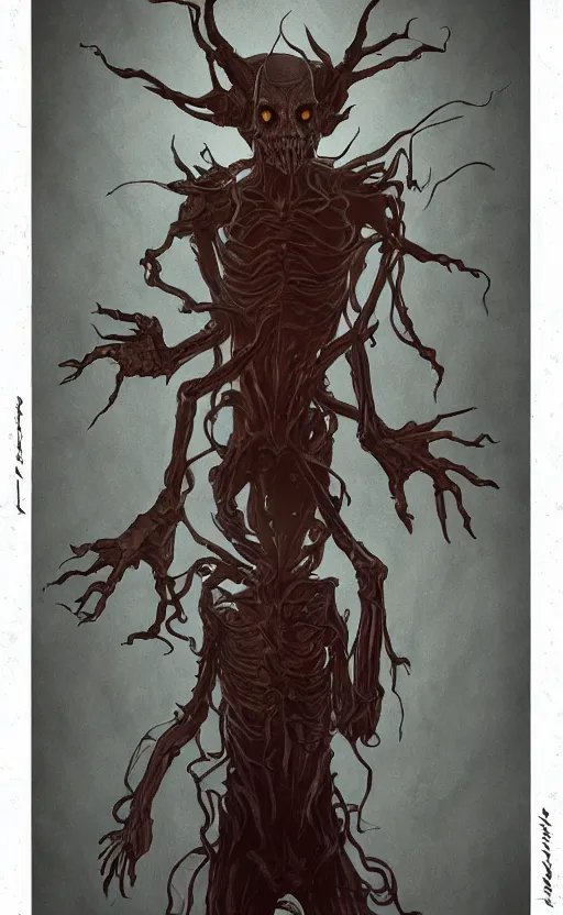 Image similar to full body portrait of Vecna from stranger things in the upside down, dynamic lighting, photorealistic, fantasy concept art, ambient lighting, atmospherical, stunning visuals, creative, cinematic, ultra detailed, trending on art station