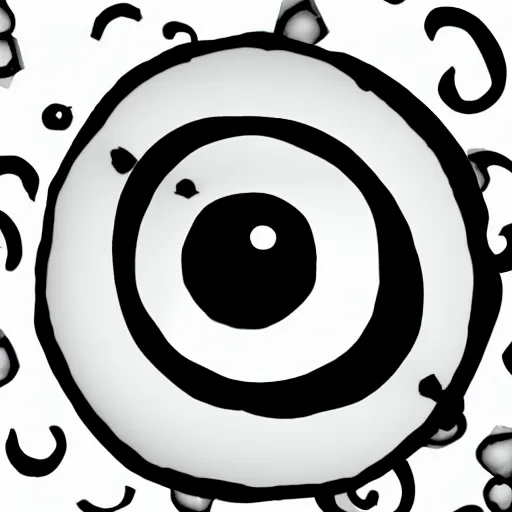 Prompt: an eye, black and white, in the style of the band tool