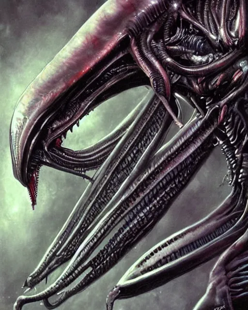 Image similar to alien xenomorph by Yoshitaka Amano