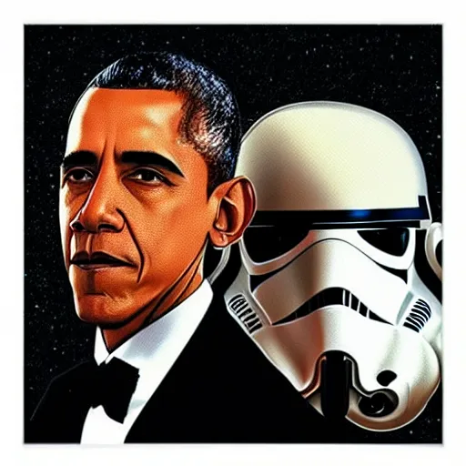 Prompt: barrack obama in a star wars poster