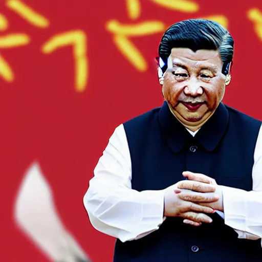 Prompt: xi jinping holding a knife