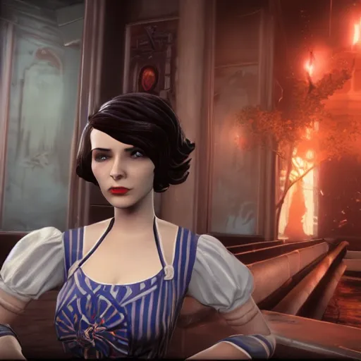 prompthunt: Screenshot from Bioshock Infinite, Elizabeth, high resolution  4K, Elizabeth, Bioshock Infinite, photorealism, face
