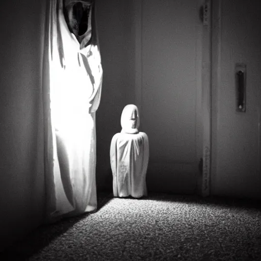 Prompt: creepy figure in your house at night