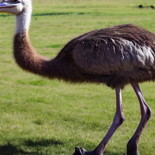 Image similar to HD photo of an ostrich with normal human arms.