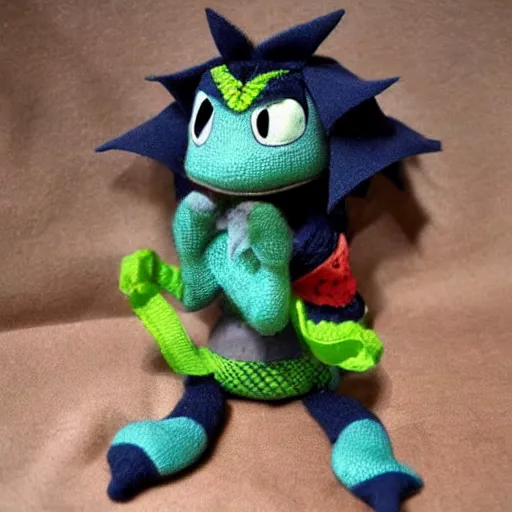 Prompt: adorable dragon sewing a sock in the style of how to train your dragon