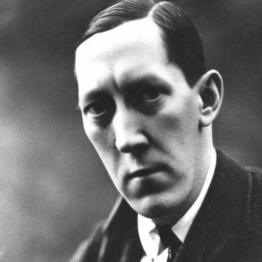 Prompt: H. P. Lovecraft at the horse races